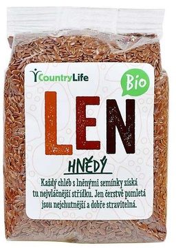 BIO Len hnědý 300 g COUNTRY LIFE